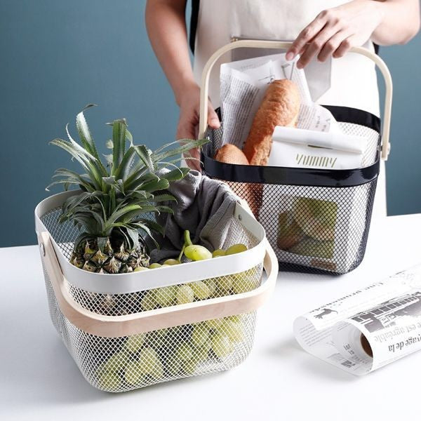 Risatorp Square Basket With Wood Handle