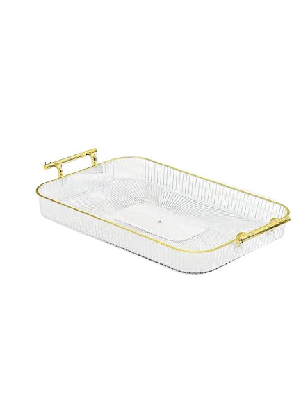Serving Tray With Gold Handles