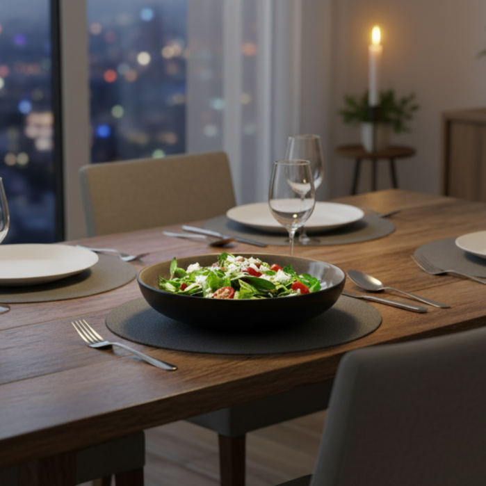 Glazed Deep Plate With Mat Exterior (Set of 6)