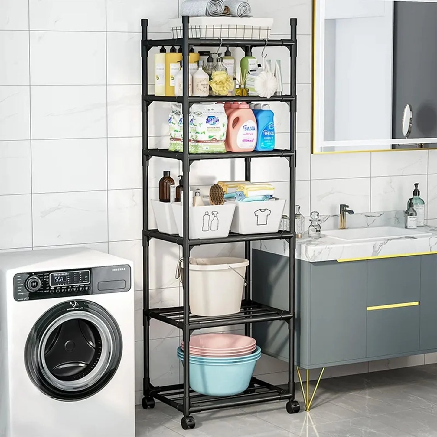 6 Tier Rolling Storage Rack