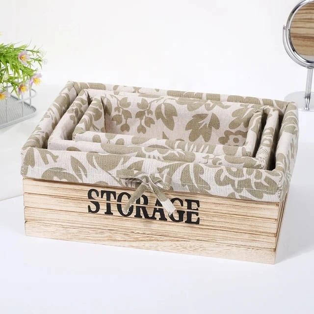 Set of 3 Storage wooden Boxes