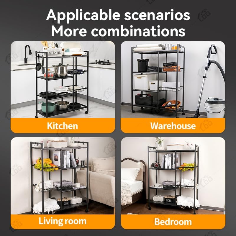 4-tier rolling shelf
