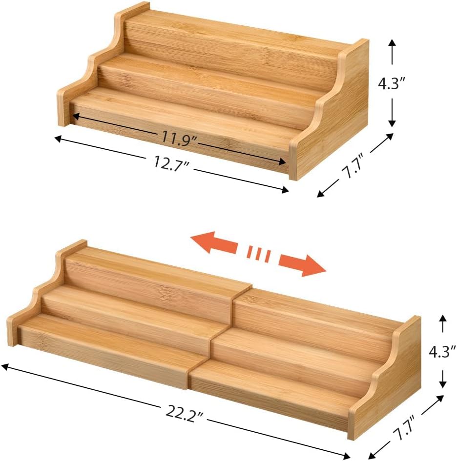 Bamboo Spice Rack Organizer