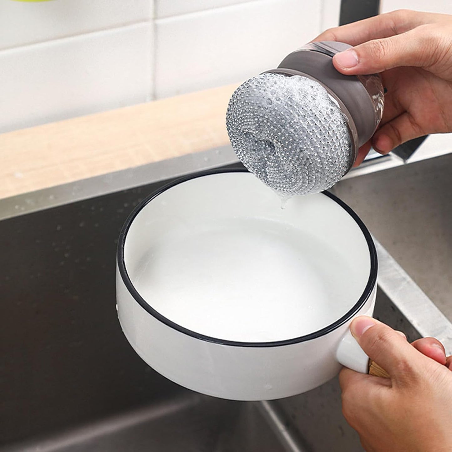 Dish Scrub with Soap Dispenser