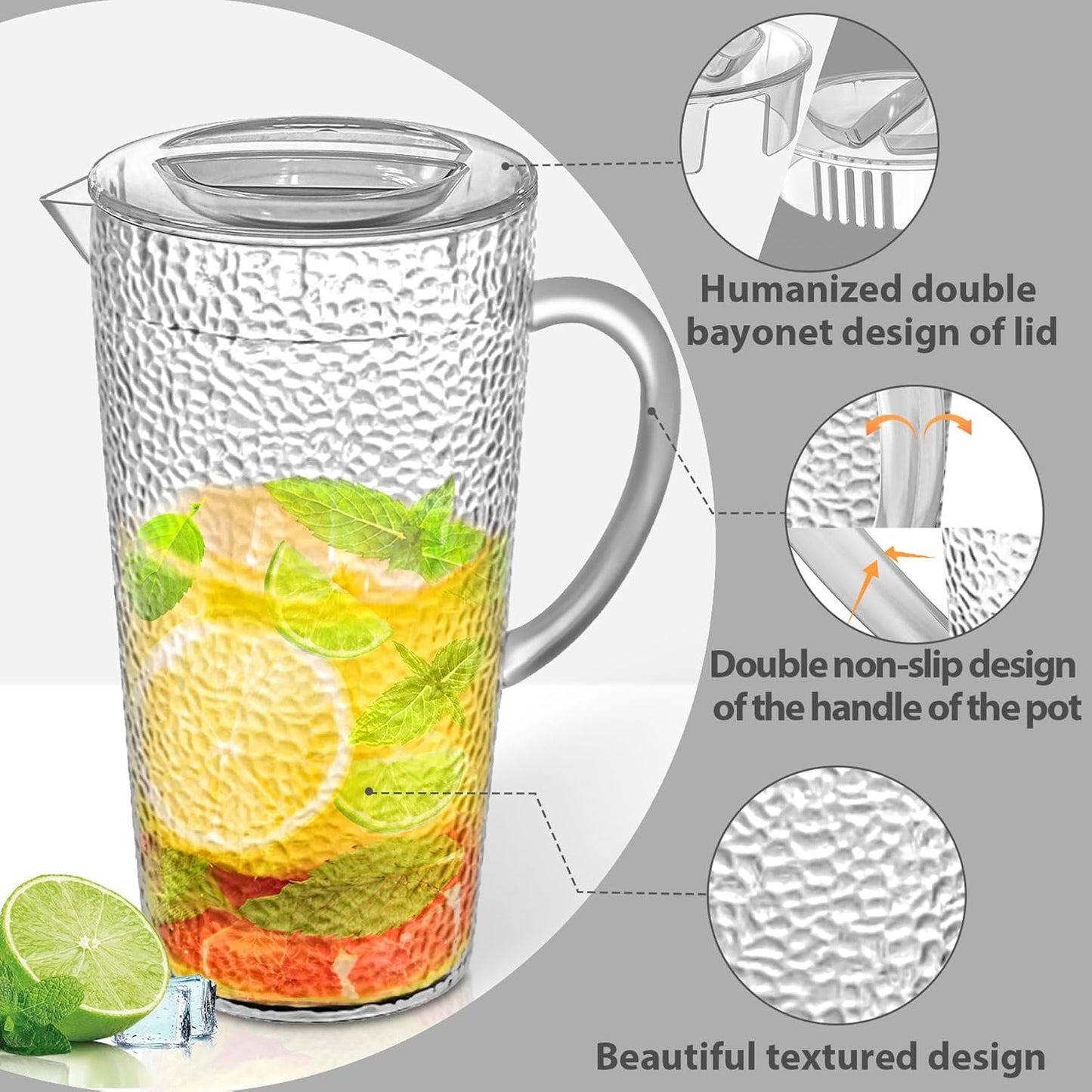 Coral Acrylic Pitcher