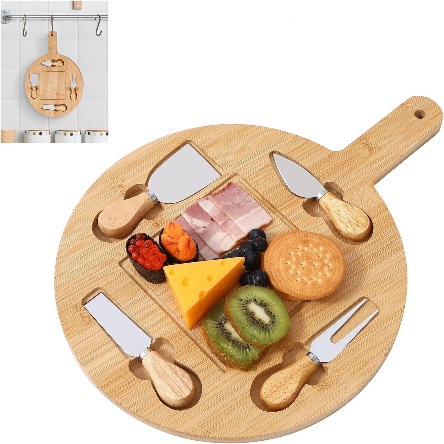 Round Bamboo Charcuterie Board