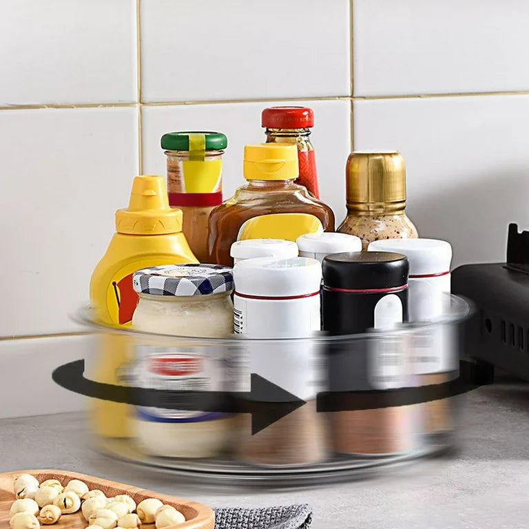 Transparent Rotating Tray high edge
