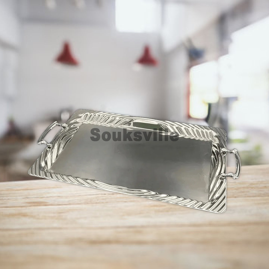 Elegant Patterned Frame Serving Tray