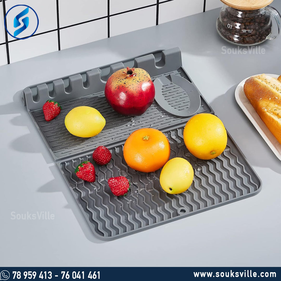 Expandable Silicone Utensil Rest