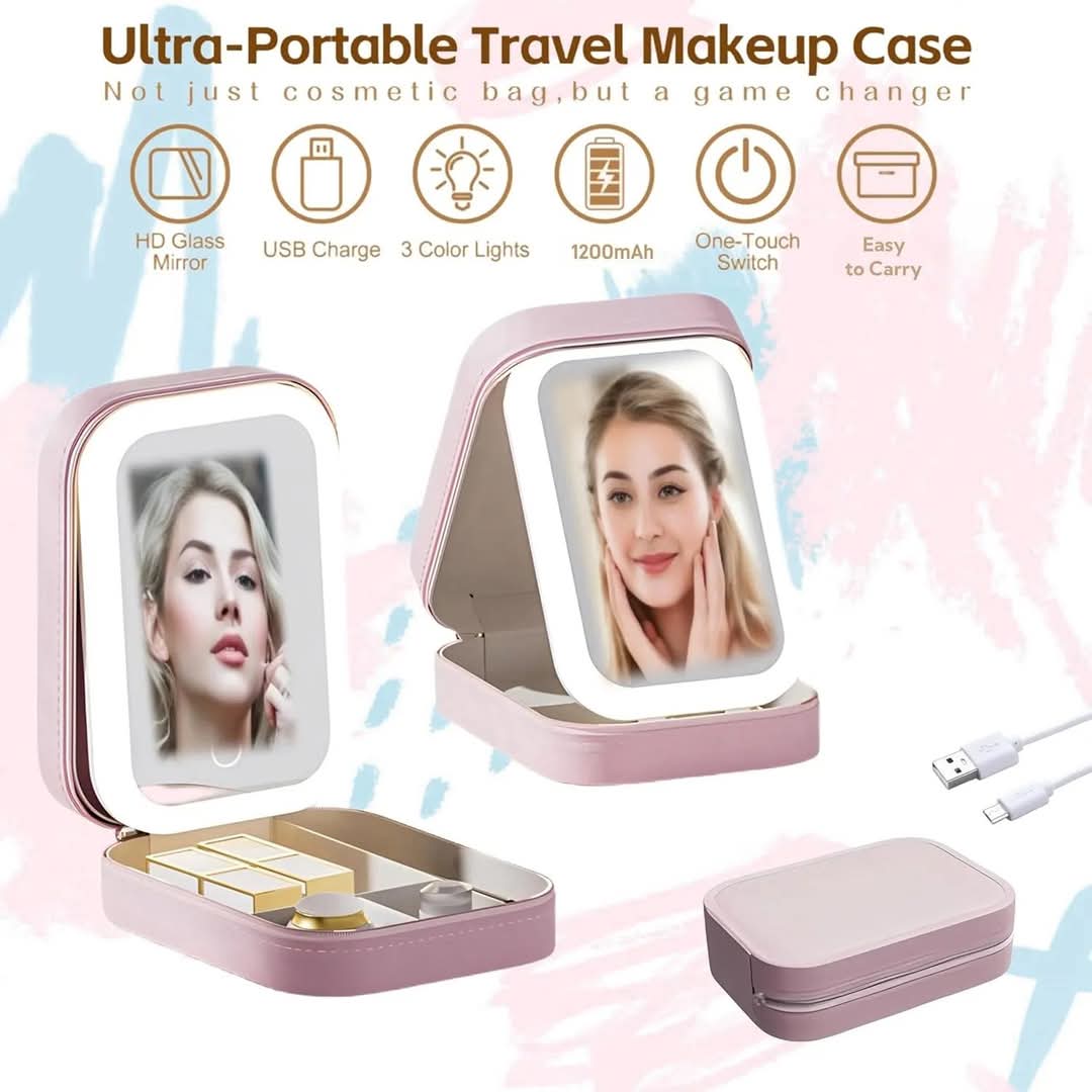 Portable Makeup Bag with LED