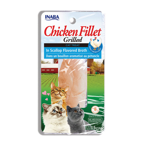 INABA GRILLED CHICKEN FILLET CAT IN SCALLOP FLAVOR BROTH 25G