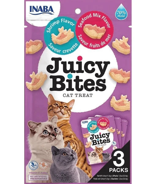 INABA JUICY BITES CAT TREAT SHRIMP&SEAFOOD 3PACKS