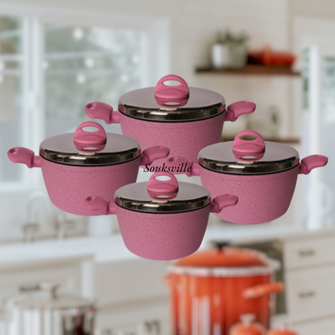 Lava Stone Granite 4 Pots Cookware Set