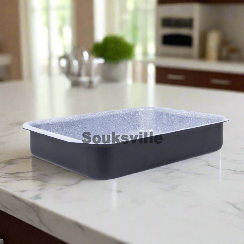 Marble Ceramic Rectangular Oven Pan