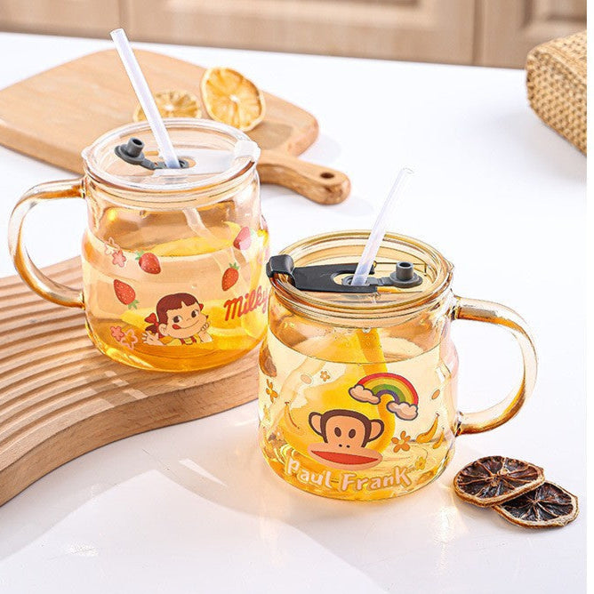 Cartoon Glass Sippy Cup
