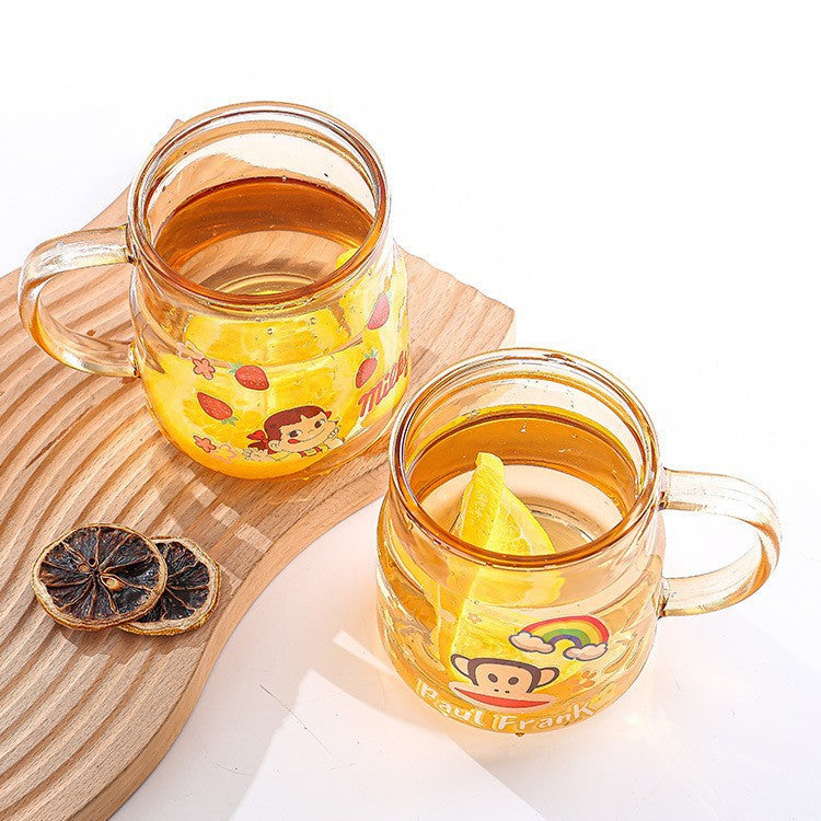 Cartoon Glass Sippy Cup