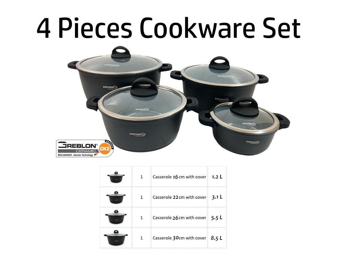 Dosthoff Cookware Casserole Set of 4 (Black)