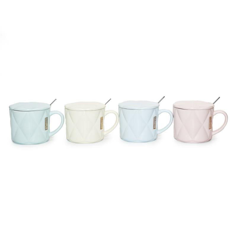 Porcelain Mug With Lid & Spoon