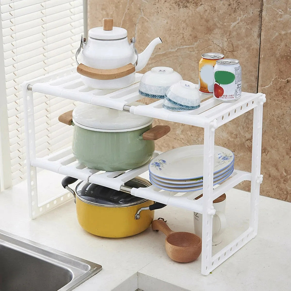 Adjustable Under Sink Shelf