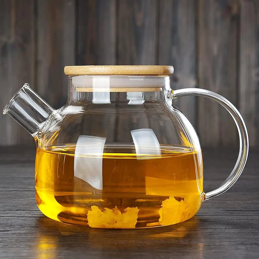 Glass Kettle With Bamboo Lid