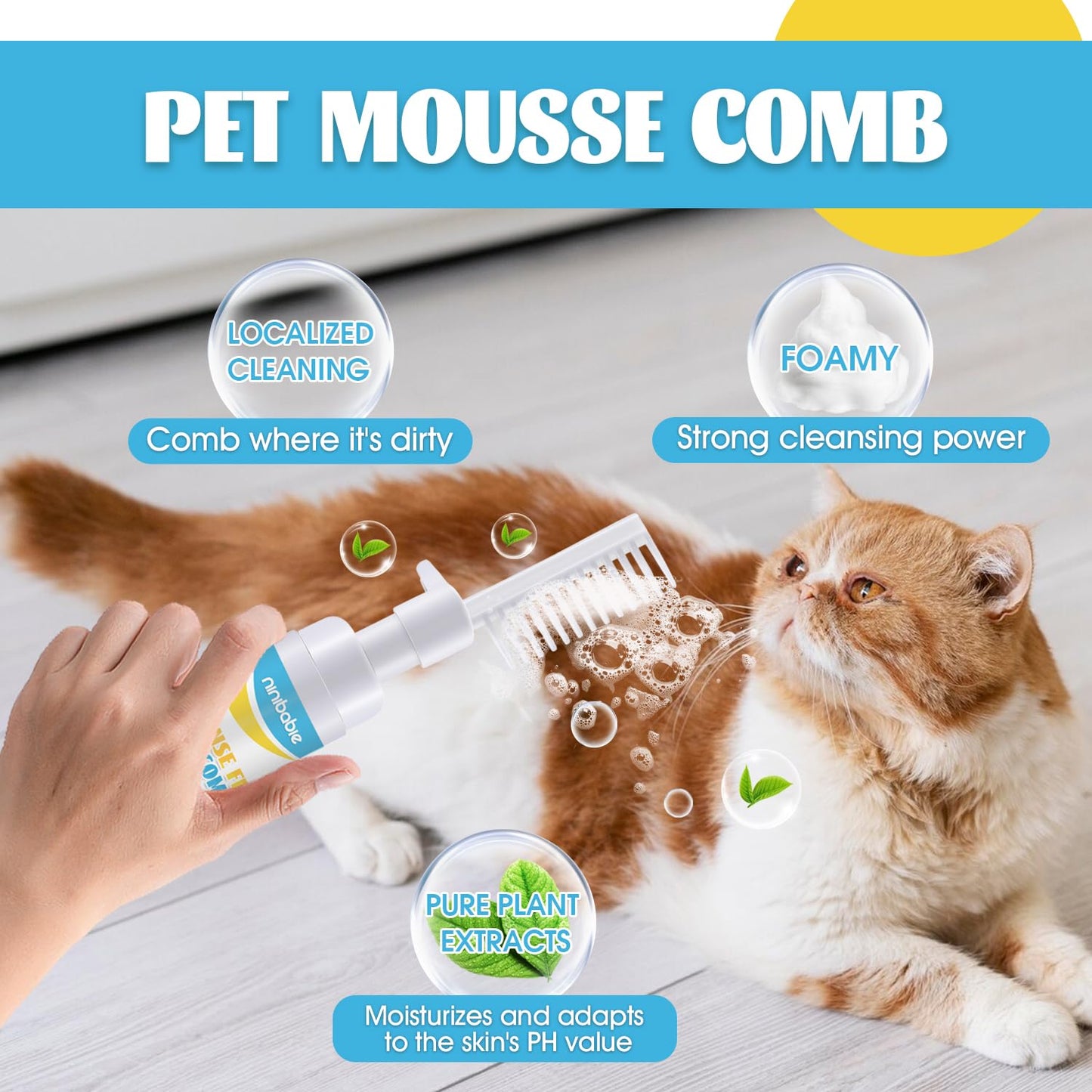 Pet comb waterless foam
