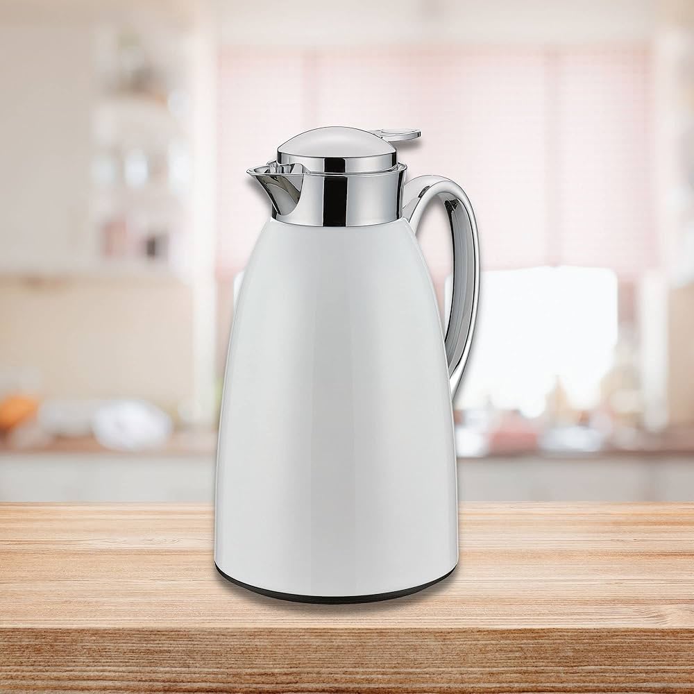 SS Insulated Carafe Vacuum Flask w Easy Push Button