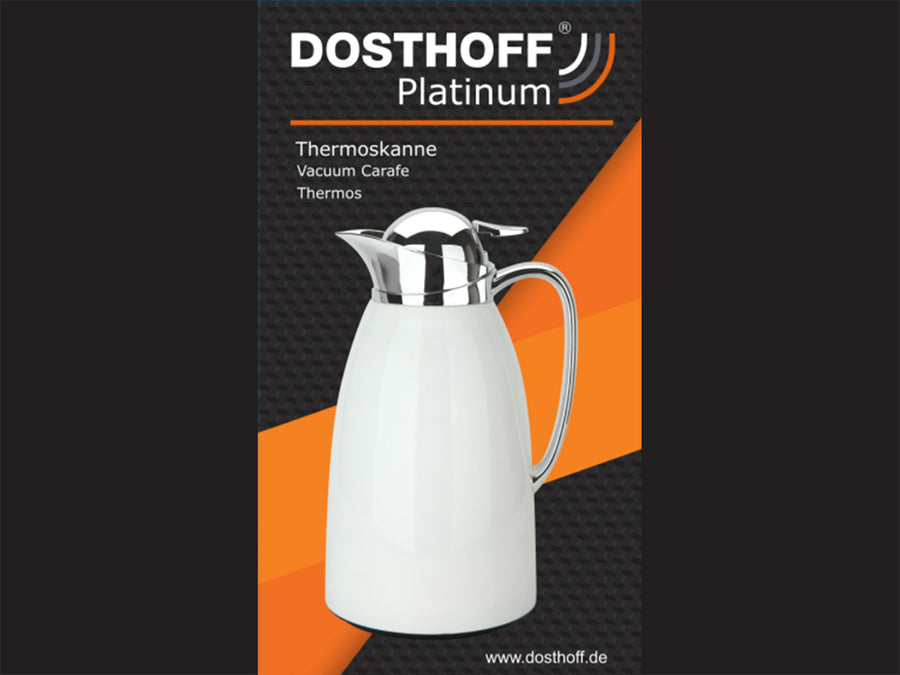 SS Insulated Carafe Vacuum Flask w Easy Push Button