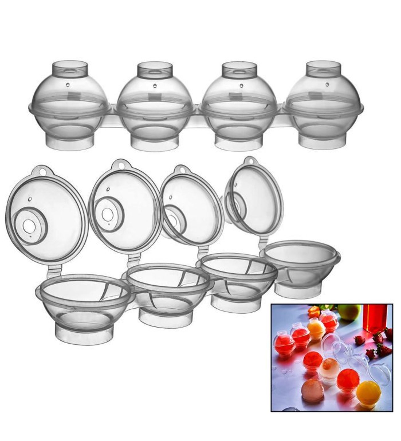 4 spherical ice tray