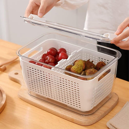 Acrylic Fridge Container With Strainer