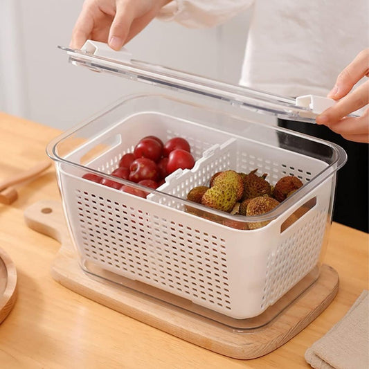 Acrylic Fridge Container With Strainer