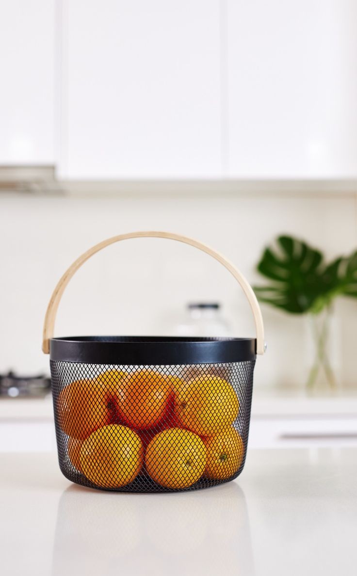 Risatorp Round  Basket With Wood Handle