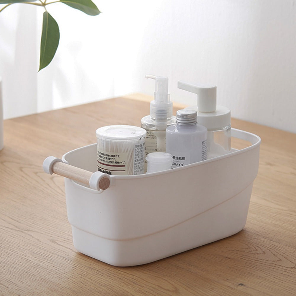 Retro Basket with Wooden Handle