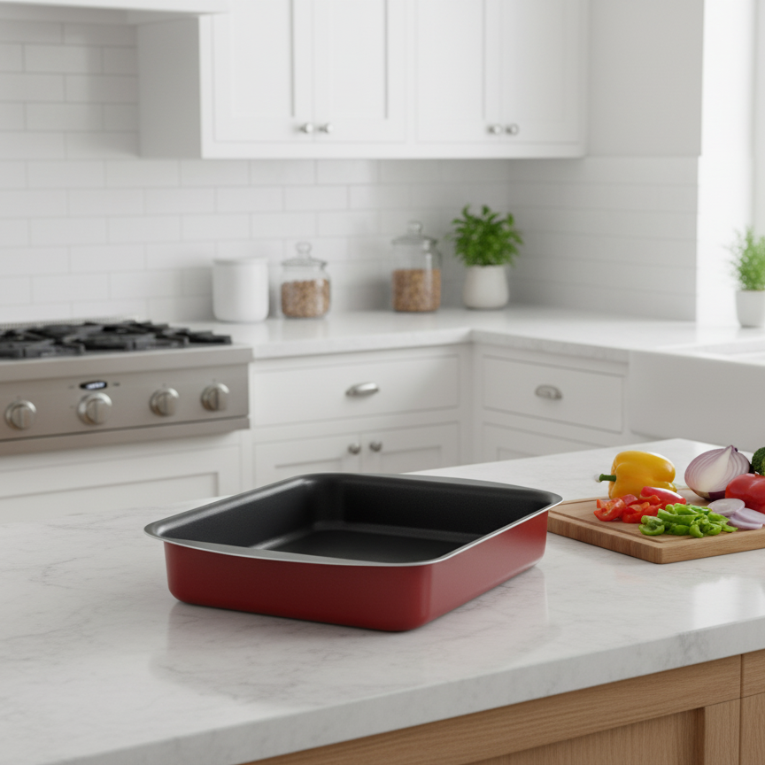 Nouval Red Rectangular Oven Tray