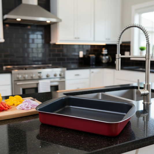 Nouval Red Rectangular Oven Tray