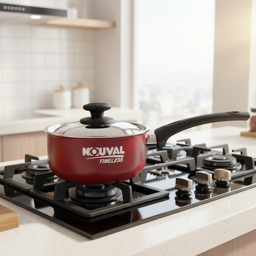 Nouval  Red Sauce Pan With Cover