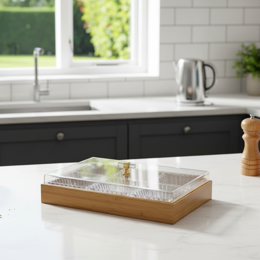 Condiment Tray with 6 Bowls