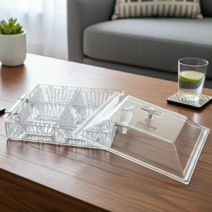 Acrylic Condiment Tray with 4 Bowls