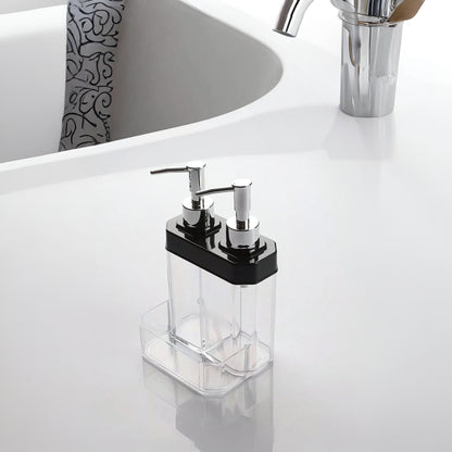 Double Liquid Soap Dispenser with Sponge Holder
