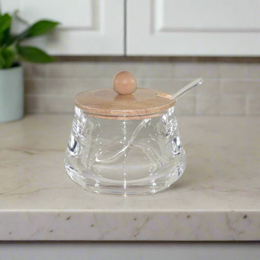 Acrylic Sugar Pot With Spoon