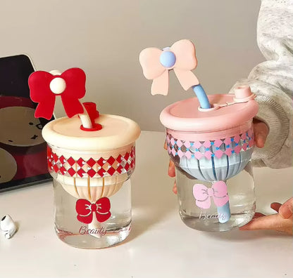 Straw Cup With Bow