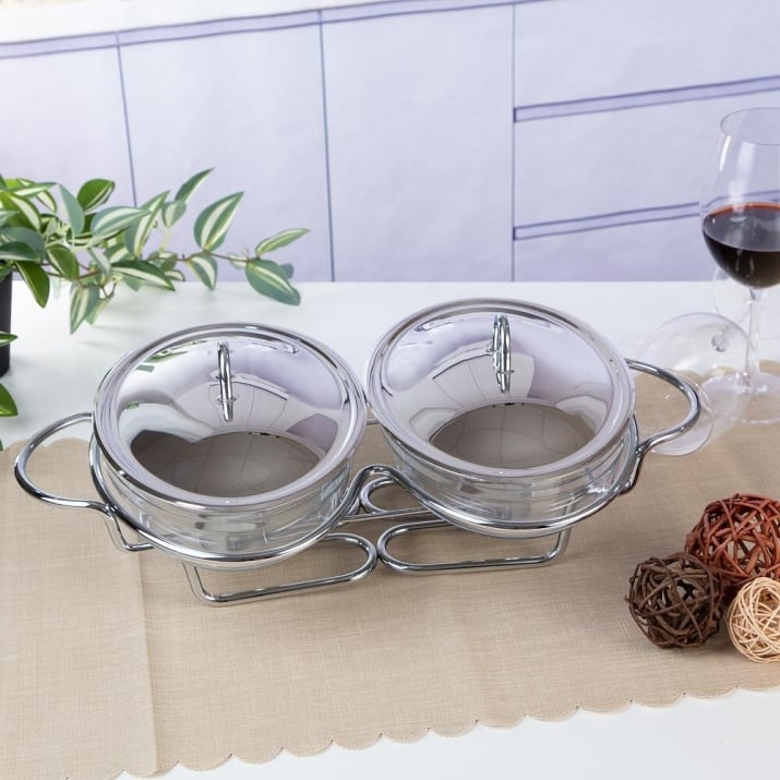 Food Warmer With Glass Dish