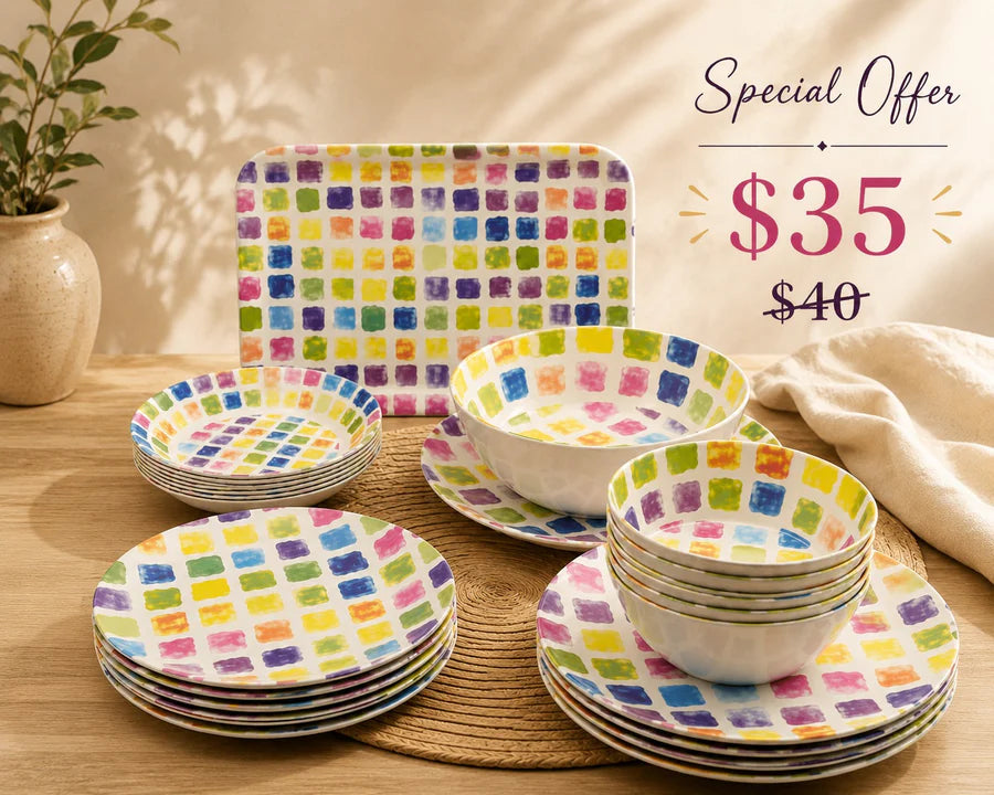 27-Piece Melamine Dinner Set
