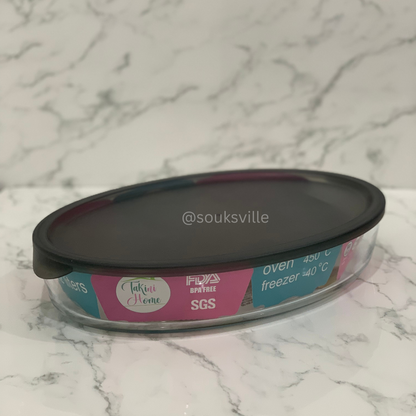 Oval Glass Oven Dish with cover