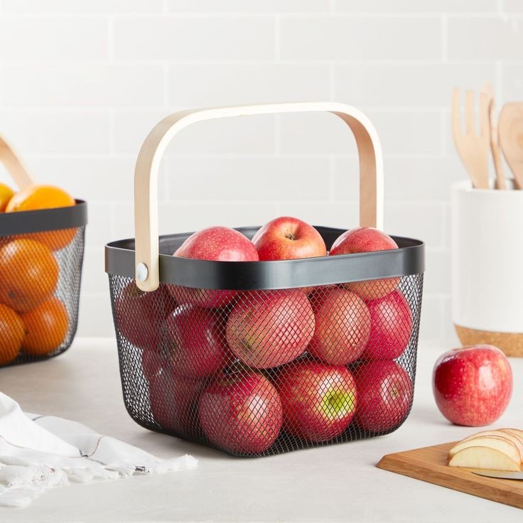 Risatorp Square Basket With Wood Handle
