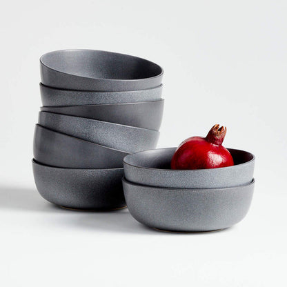 Matt Dark Gray Big Bowl(Set of 6)