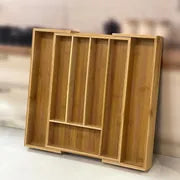 Expandable Bamboo Cutlery Organizer