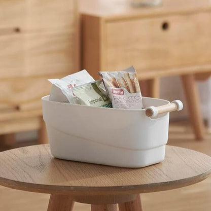 Retro Basket with Wooden Handle