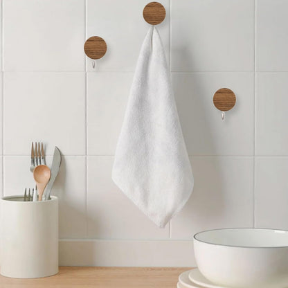 Wood Grain Round Hooks(Set of 3)