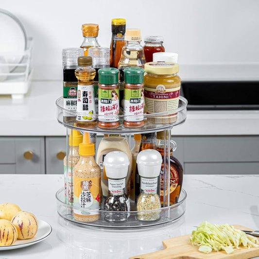 2 Tier Transparent Rotating tray