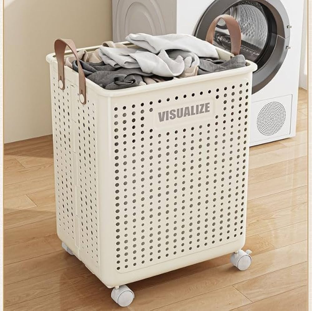Collapsible Laundry Basket with Wheels